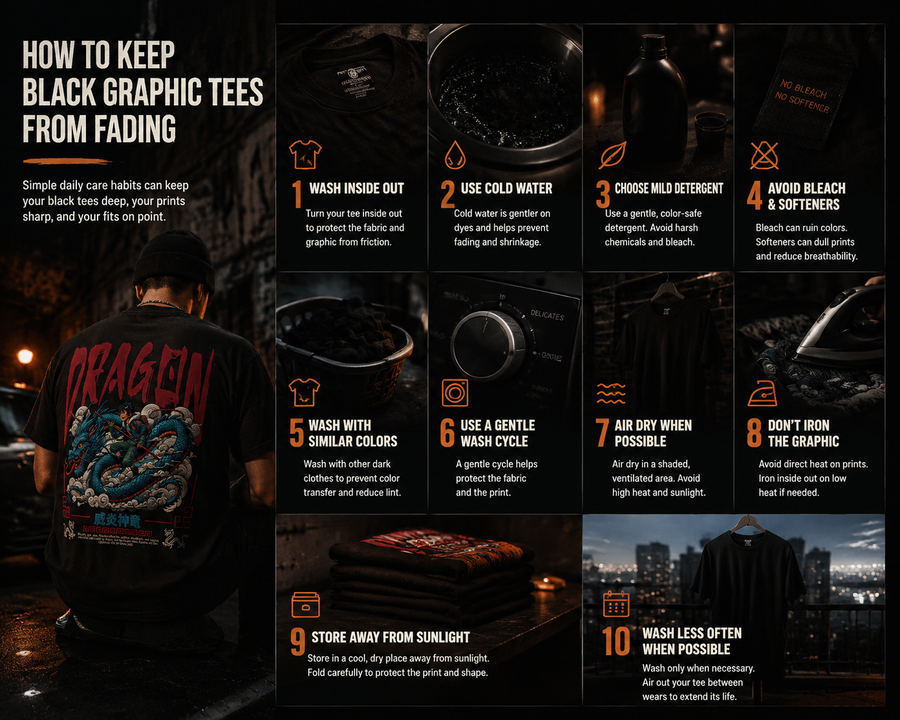 How to Keep Black Graphic Tees From Fading