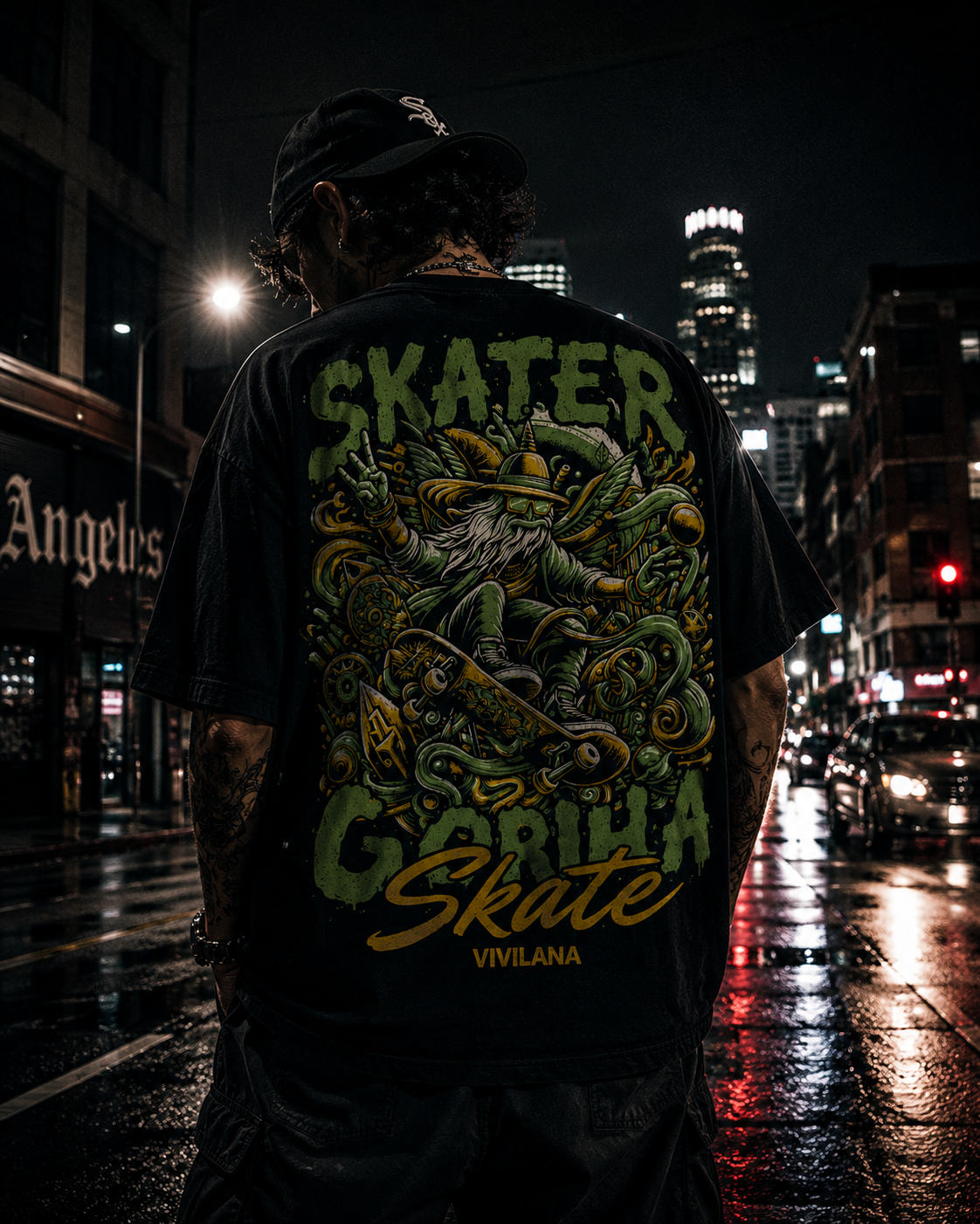 Skater Gorilla Graphic T Shirt