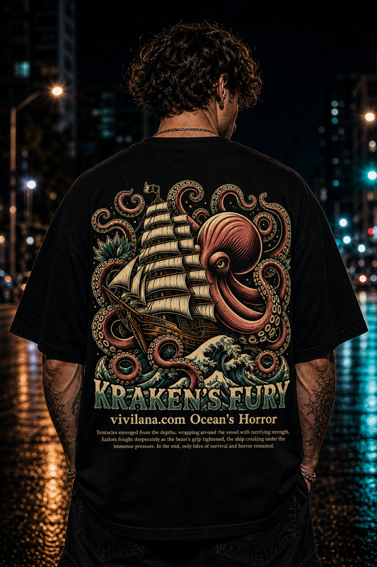 Kraken Octopus Graphic T Shirt for Men