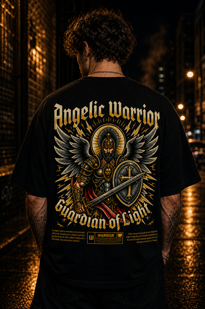 Angelic Warrior Graphic T Shirt for Men