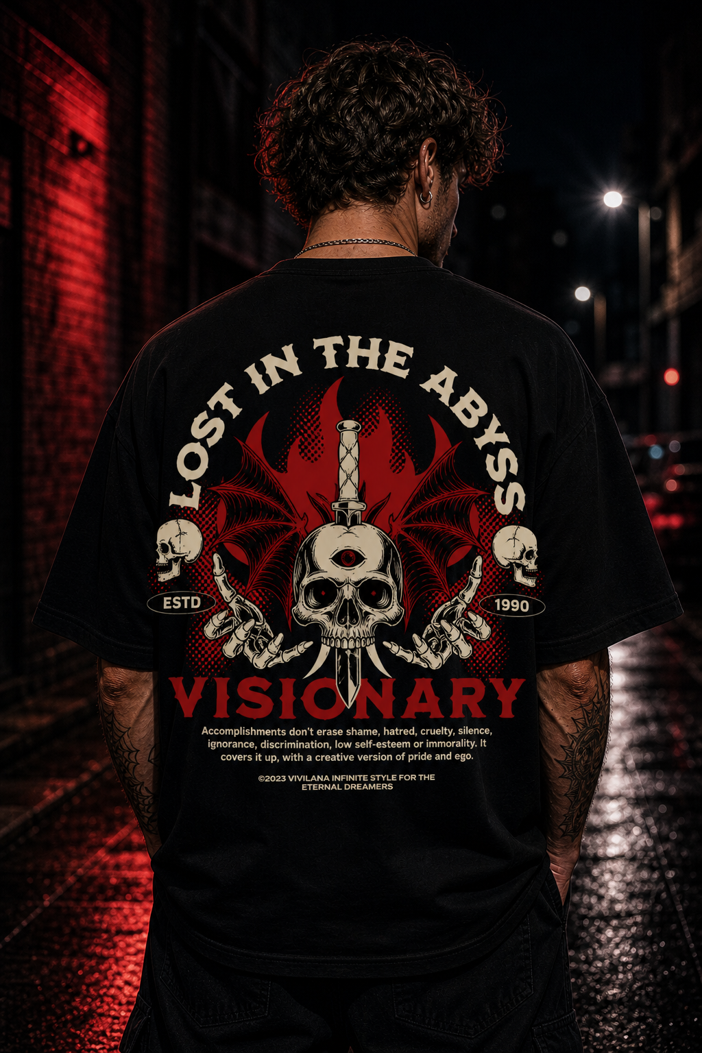 Gothic Skull Graphic T Shirt for Men