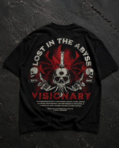 VIVILANA Visionary Skull Tee — "Lost in the Abyss" Gothic Graphic T-Shirt