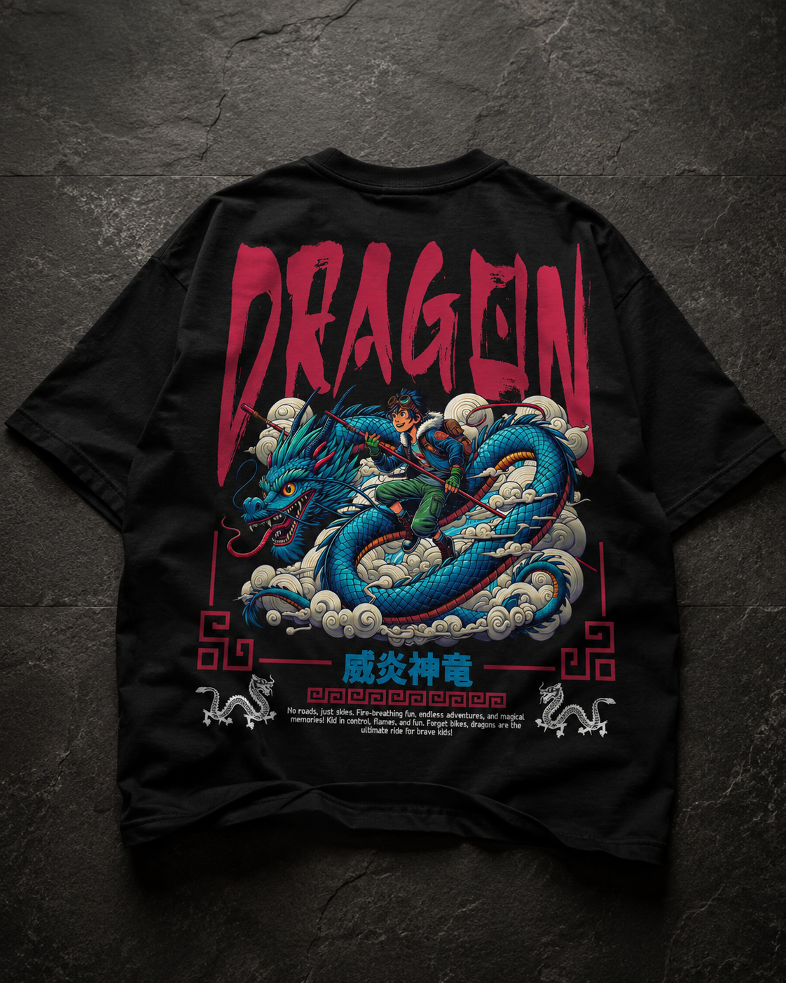 VIVILANA Dragon Graphic Tee — Bold Asian-Inspired Snake Dragon Design