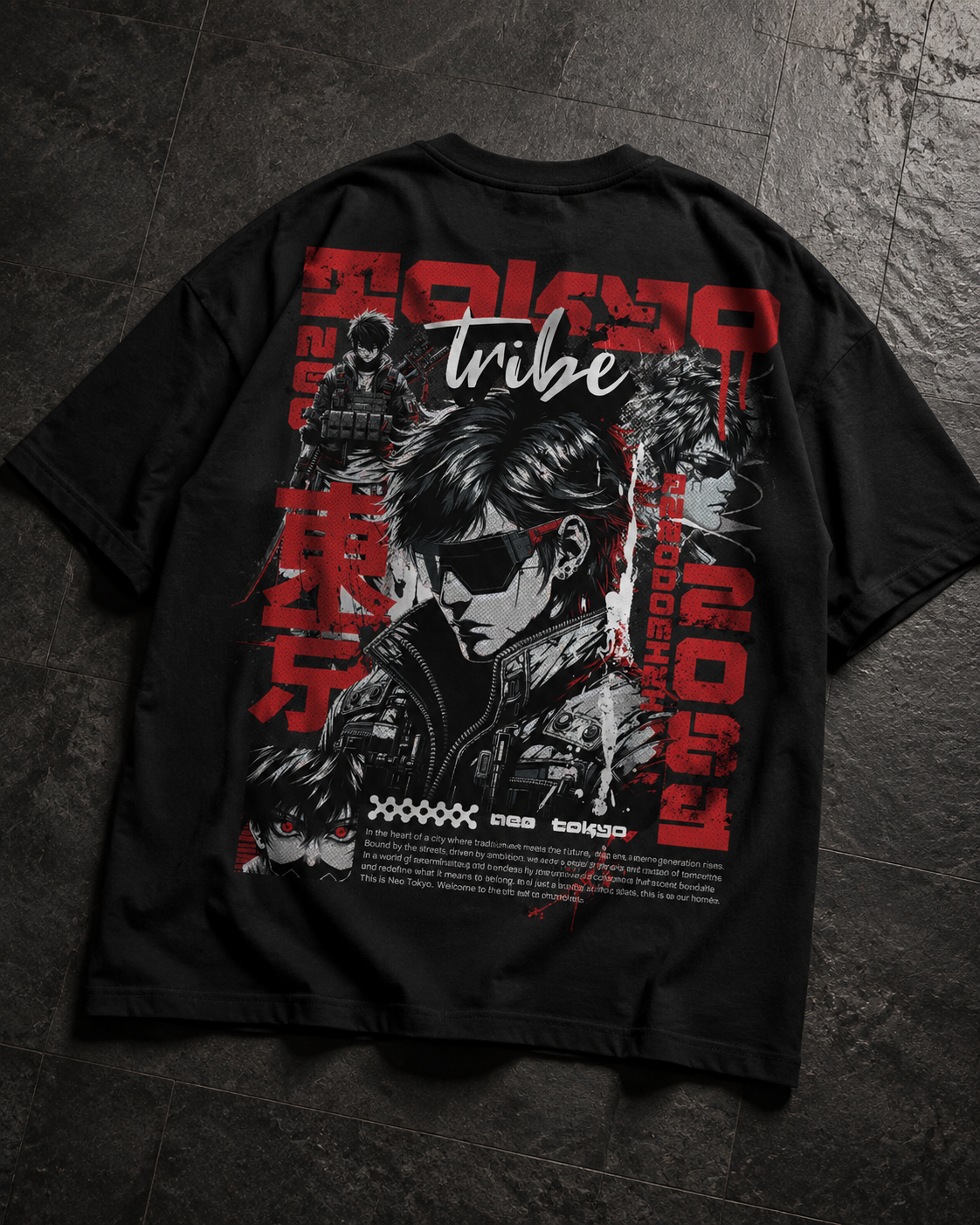 VIVILANA Tokyo Tribe Graphic Tee — Retro Cyberpunk Anime Streetwear